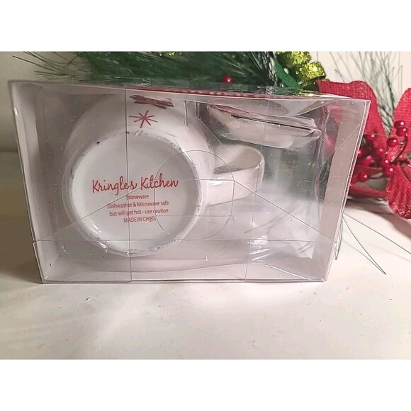 NWT Kringle's Kitchen Gift Set Coffee  16 Oz Mug Spoon Rest Christmas Santa Xmas - Picture 5 of 7